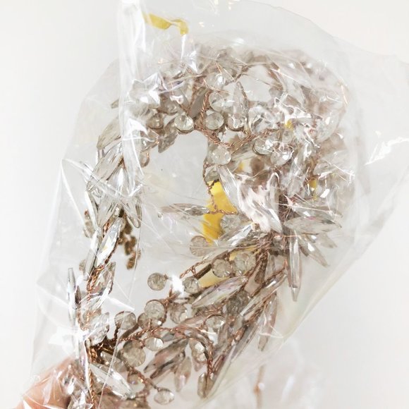 Crystal Rhinestones Floral Hairband Headband Crown With Earings Set